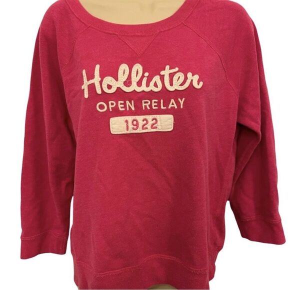 Y2K Hollister Pink Embroidered Sweatshirt. Size Medium - Picture 1 of 6
